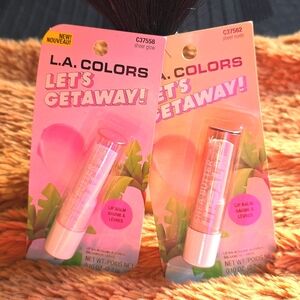 LA Colors “Let’s Get Away” Lip Balm Set — 2 Shades — New